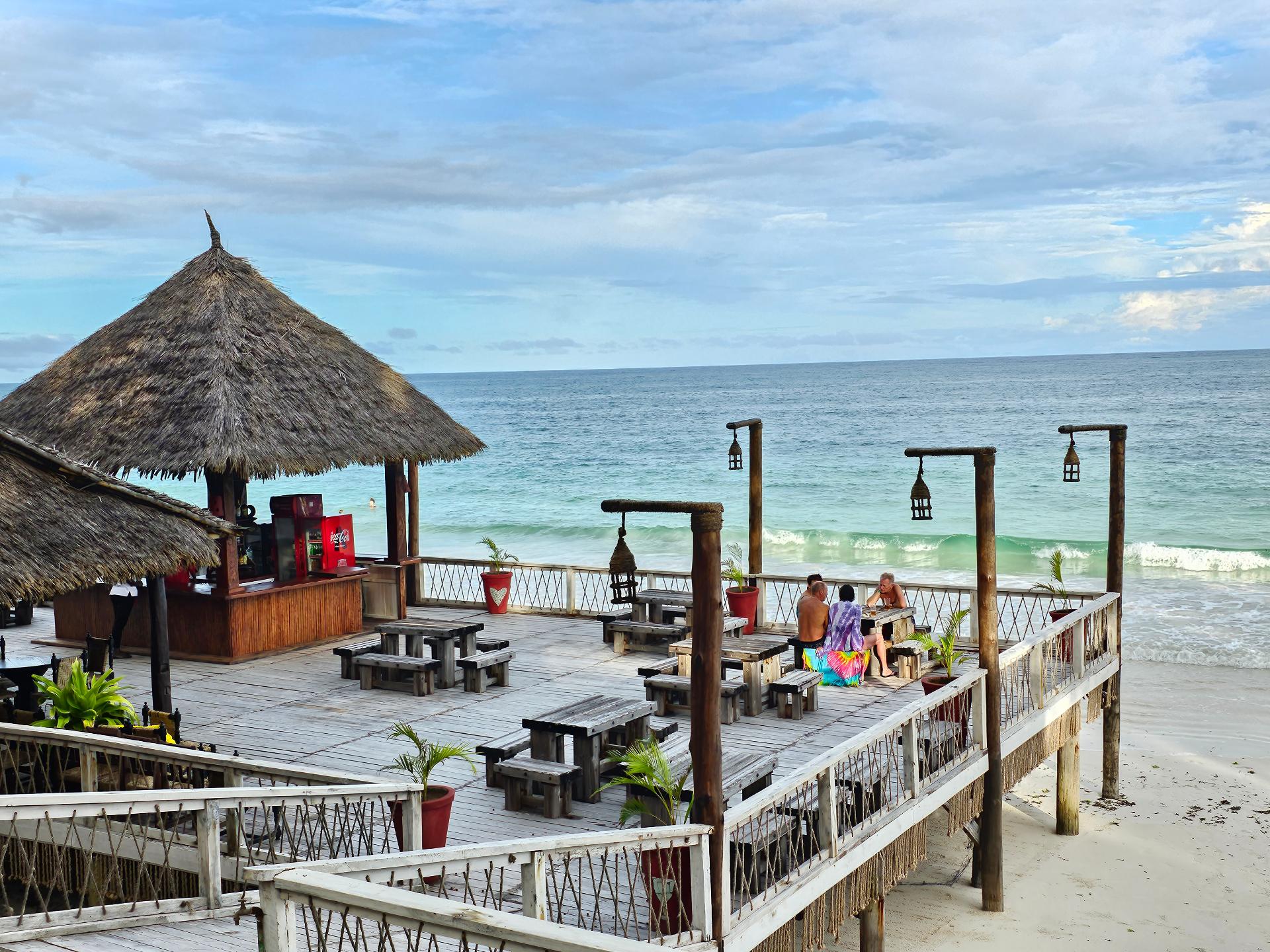 Beachfront bar with ocean views at Kilifi Bay