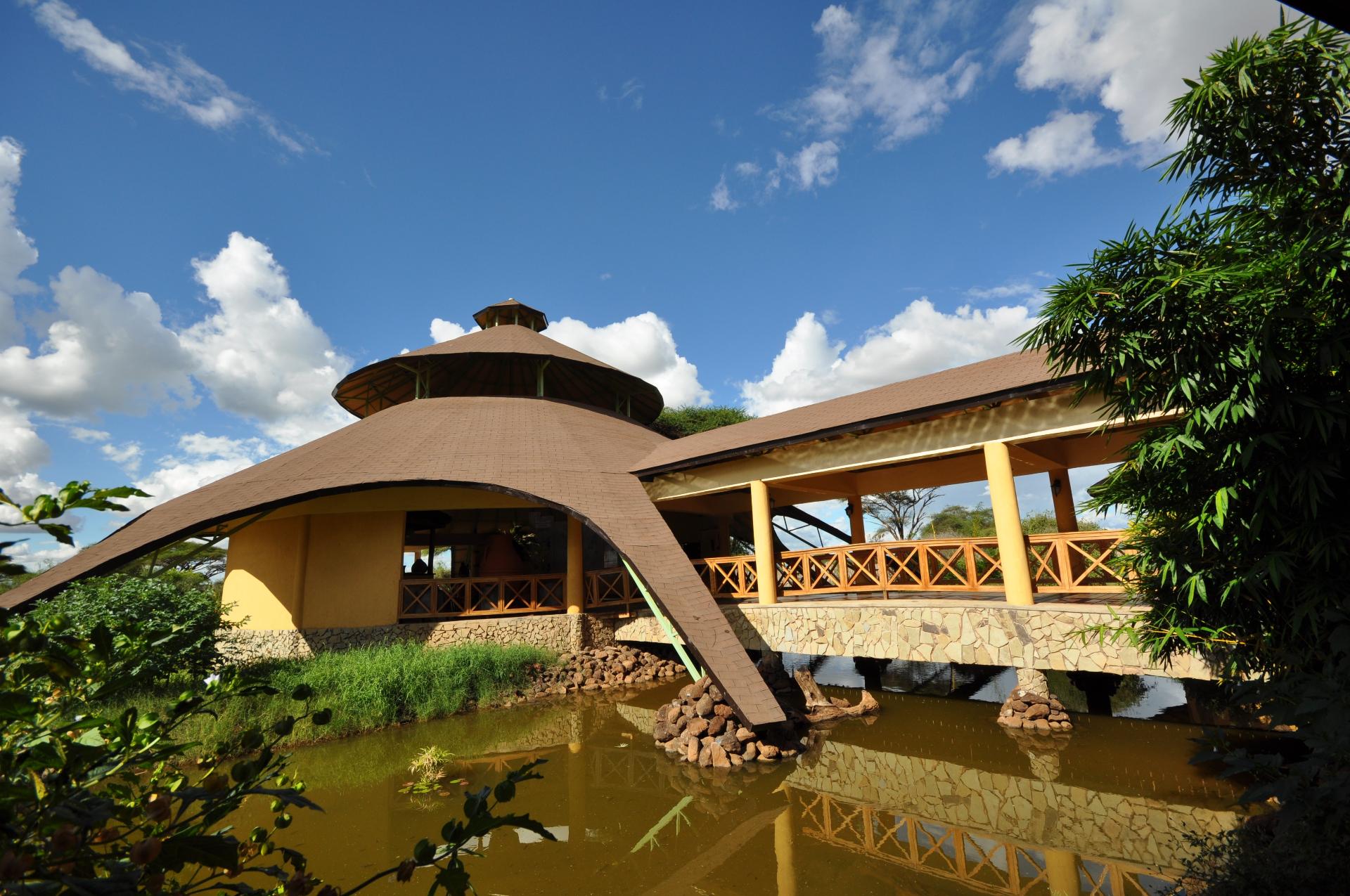 Unique circular lodge architecture at Kilima Safari Camp