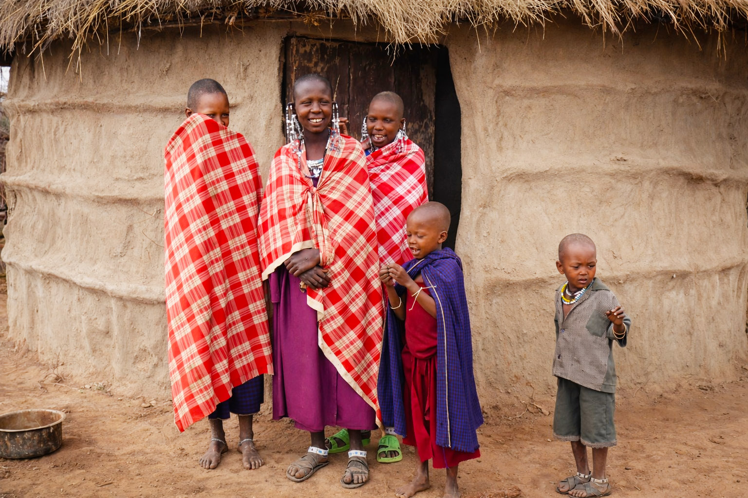Smiling Masai children in the Mara